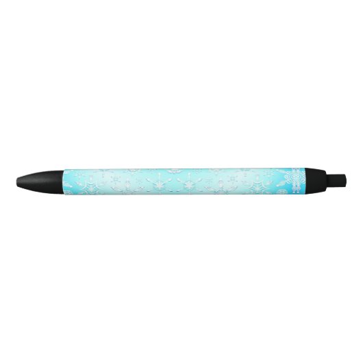 Crystal Snowflakes Pattern Zwarte Inkt Pen (Voorkant)