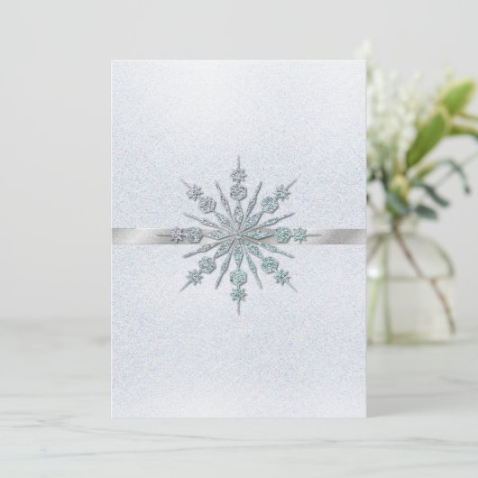 Crystal Snowflakes Winter Weddenschap Kaart (Staand voorkant)