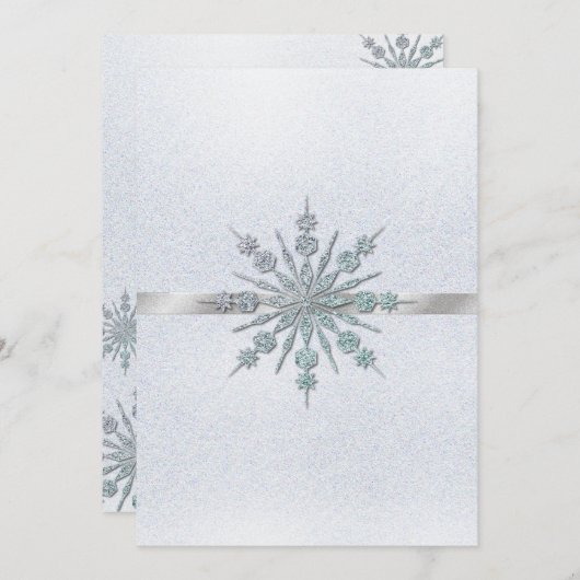 Crystal Snowflakes Winter Weddenschap Kaart (Voorkant / Achterkant)