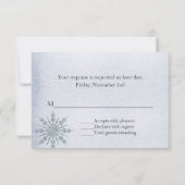 Crystal Snowflakes Winter Wedding RSVP (Achterkant)