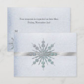 Crystal Snowflakes Winter Wedding RSVP (Voorkant / Achterkant)