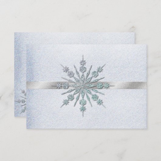 Crystal Snowflakes Winter Wedding RSVP (Voorkant / Achterkant)