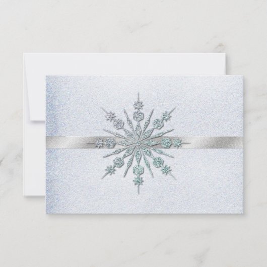 Crystal Snowflakes Winter Wedding RSVP Kaartje (Voorkant)
