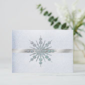 Crystal Snowflakes Winter Wedding RSVP Kaartje (Staand voorkant)
