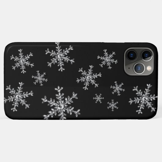 Crystal Snowflakes zwarte iPhone Case (Achterkant (horizontaal))