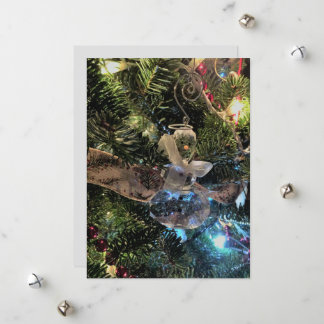 Crystal Snowman Ornament op de boom Feestdagenkaart