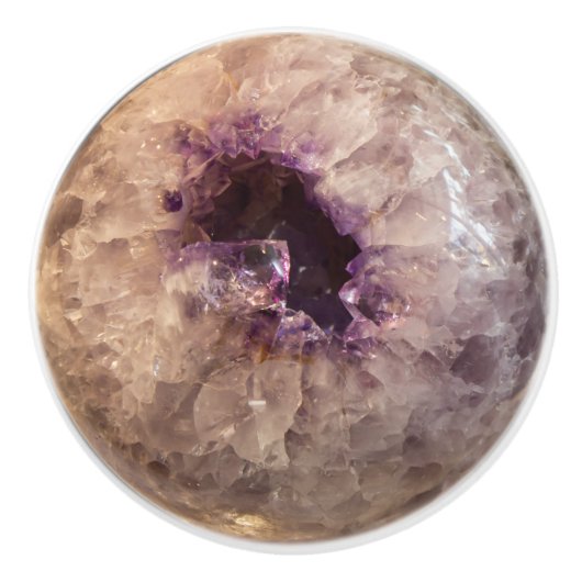 Crystal Sphere Amethyst Healing Crystals Keramische Knop (Voorkant)
