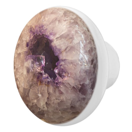 Crystal Sphere Amethyst Healing Crystals Keramische Knop (Rechts)