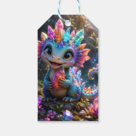 Crystal Sprout – Schattige Kristallen Draak Fantas Cadeaulabel