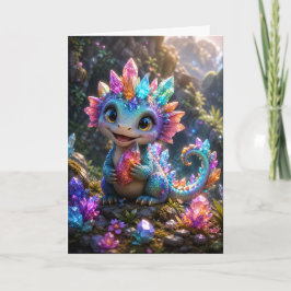 Crystal Sprout – Schattige Kristallen Draak Fantas Kaart