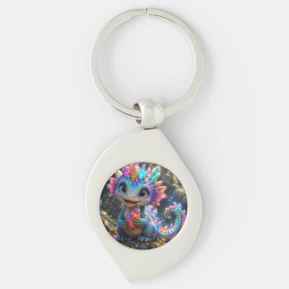 Crystal Sprout – Schattige Kristallen Draak Fantas Sleutelhanger