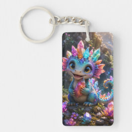 Crystal Sprout – Schattige Kristallen Draak Fantas Sleutelhanger