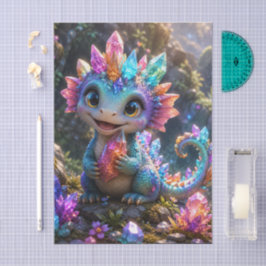 Crystal Sprout – Schattige Kristallen Draak Fantas Tissuepapier