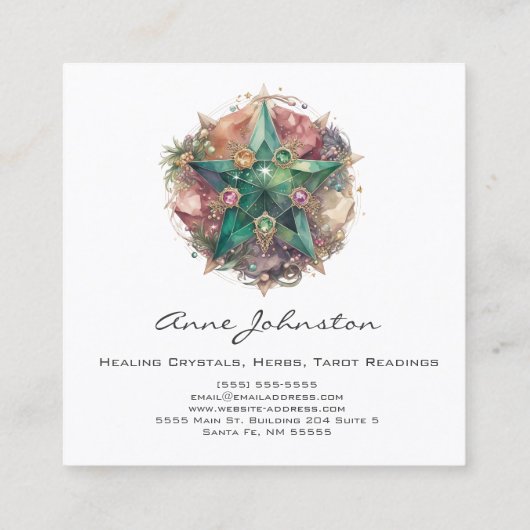 Crystal Star Square Visitekaartje (Achterkant)