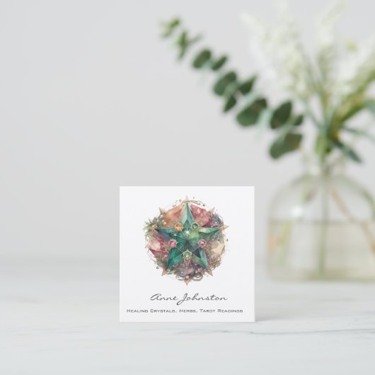 Crystal Star Square Visitekaartje (Staand voorkant)