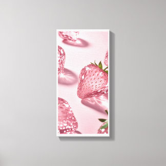 Crystal Strawberry – Sparkling Fruit Art Canvas Afdruk