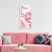 Crystal Strawberry – Sparkling Fruit Art Canvas Afdruk (Insitu (Woonkamer))