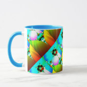 Crystal Sunrise - Abstracte fractale regenboog Mok (Links)