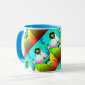 Crystal Sunrise - Abstracte fractale regenboog Mok (Voorkant links)