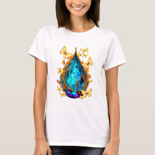 Crystal Tear Drop met Vlinders T-shirt