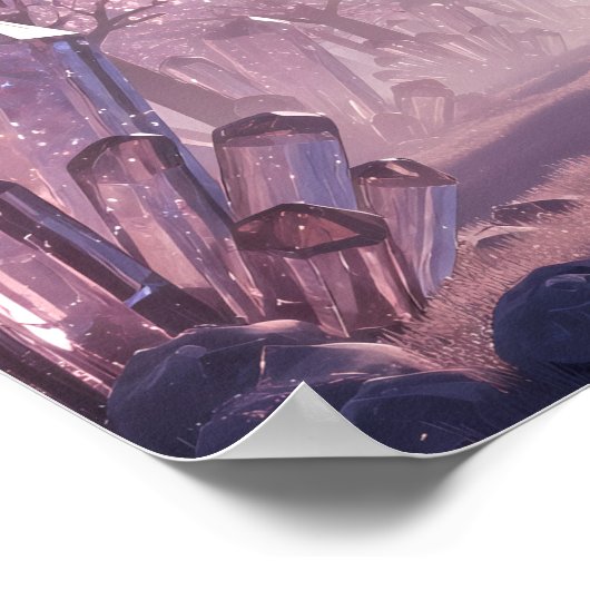 Crystal Trees Avenue in the Pink Horizon Poster (Hoek)
