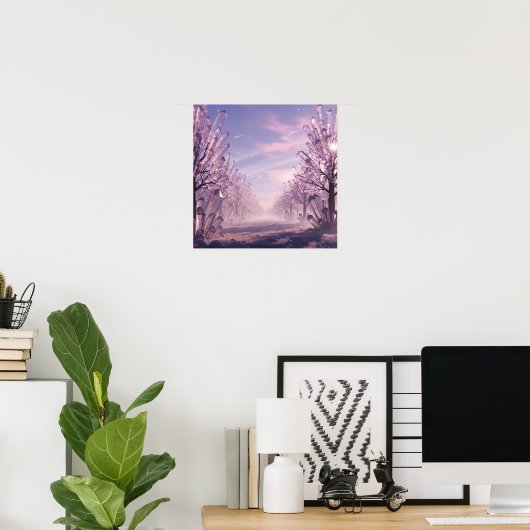 Crystal Trees Avenue in the Pink Horizon Poster (Thuiskantoor)