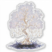 Crystal vinyl sticker of a golden galaxy tree (Voorkant)