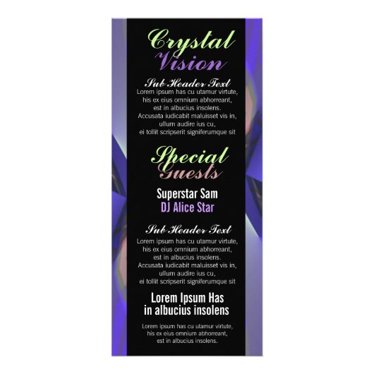 Crystal Vision Event Flyer Reclamekaart (Achterkant)