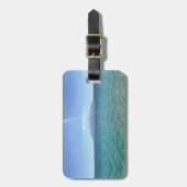 Crystal Water Uitzicht Blue Sky Beach Vibe Vreedza Bagagelabel (Voorkant verticaal)