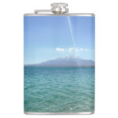 Crystal Water Uitzicht Blue Sky Beach Vibe Vreedza Heupfles (Voorkant)