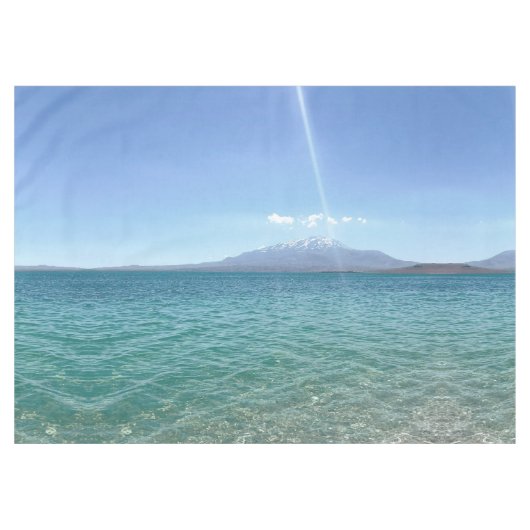 Crystal Water Uitzicht Blue Sky Beach Vibe Vreedza Tafelkleed (Voorkant (Horizontaal))