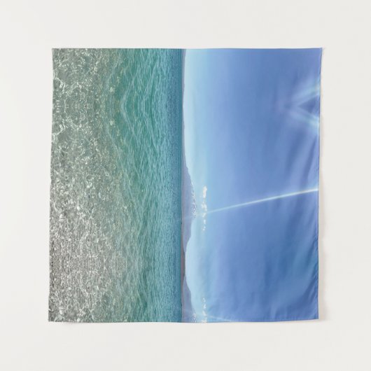 Crystal Water Uitzicht Blue Sky Beach Vibe Vreedza Wandkleed (Voorkant (horizontaal))