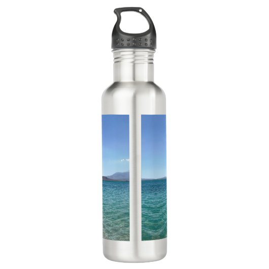 Crystal Water Uitzicht Blue Sky Beach Vibe Vreedza Waterfles (Achterkant)