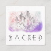 ** Crystal Waterverf Sacred Healing Arts Vierkante Visitekaartje (Voorkant)