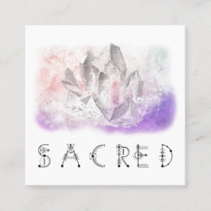 ** Crystal Waterverf Sacred Healing Arts Vierkante Visitekaartje