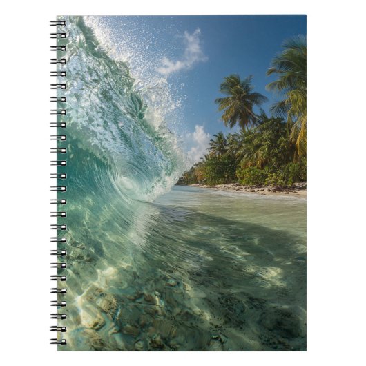 Crystal Wave Tropical Paradise Beach Foto Notitieboek (Voorkant)