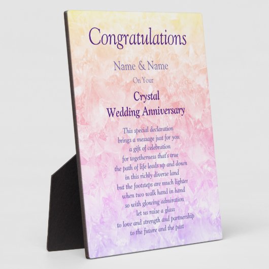 Crystal Wedding Jubileum Fotoplaat (Zijkant)