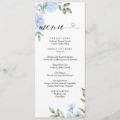 CRYSTAL Wedding Menu / Blue Roos Waterverf Floral (Voorkant)