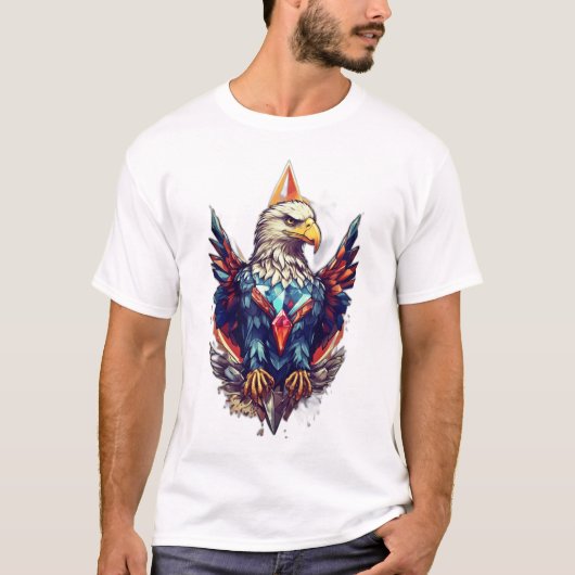 Crystal Wings: Majestic Eagle Freedom Icon T-shirt (Voorkant)