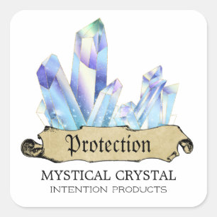 Crystal Witch en Blauwe Spell Jar Labels