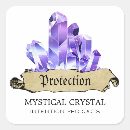 Crystal Witch en Paarse Spell Jar Labels (Voorkant)