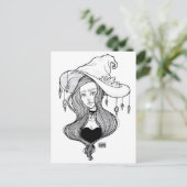 Crystal Witch Inktober Art Print op Briefkaart (Staand voorkant)
