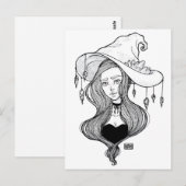 Crystal Witch Inktober Art Print op Briefkaart (Voorkant / Achterkant)