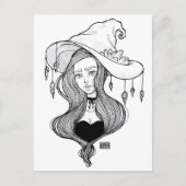 Crystal Witch Inktober Art Print op Briefkaart (Voorkant)