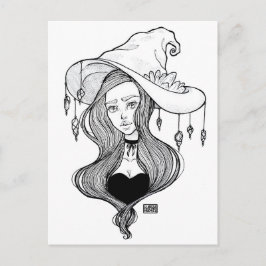 Crystal Witch Inktober Art Print op Briefkaart