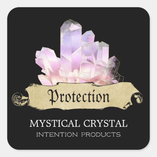 Crystal Witch Zwart Spell Labels (Voorkant)