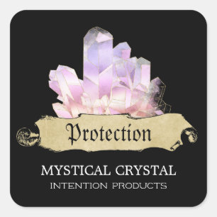 Crystal Witch Zwart Spell Labels