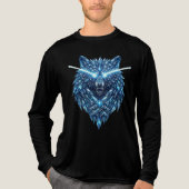 Crystal Wolf Spirit Fantasy Artwork Tri-Blend Shirt (Voorkant volledig)