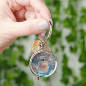 Crystal Zephyr – Airy Floral Aquamarine Keyring Sleutelhanger (Hand)