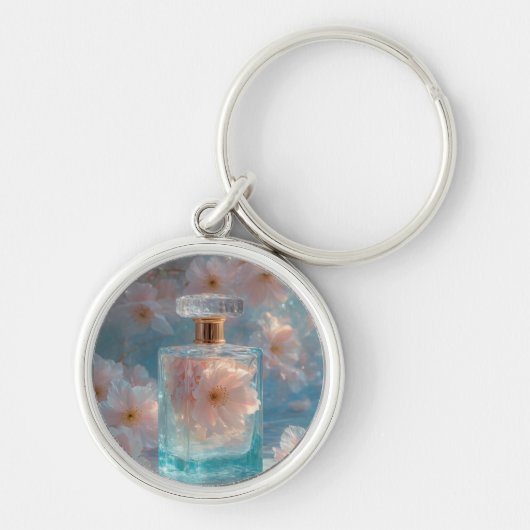 Crystal Zephyr – Airy Floral Aquamarine Keyring Sleutelhanger (Voorkant)